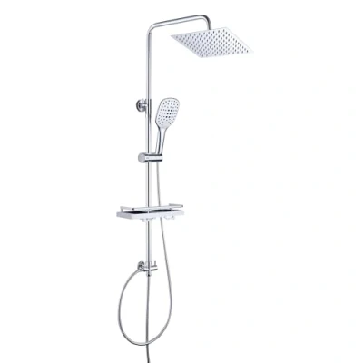 Immagine di JOHO Colonna Doccia idromassaggio Soffione Set Completo Senza Miscelatore Termostatica Sistema a Pioggia Doccetta e Mensola(20 * 20 Quadrato)