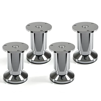 Immagine di SOTECH Set di 4 piedini per mobili ALPHA gambe regolabili cromo lucido Portata fino a 250 kg Altezza: 80 mm
