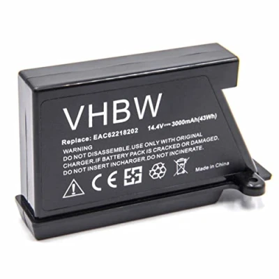 Immagine di vhbw Li Ion batteria 3000mAh (14.4V) compatibile con robot aspirapolvere home cleaner LG HomBot VR6260LVM, VR62701LV, VR62701LVB, VR62701LVM, VR62701LVMB