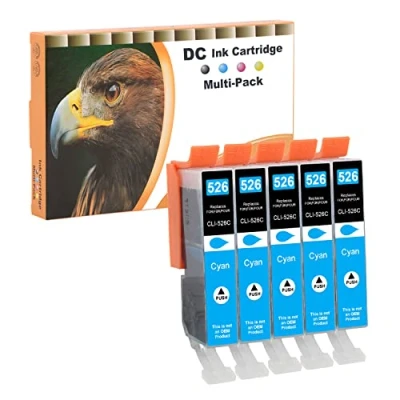 Immagine di D&amp;C 5x Ciano Cartucce d&#039;inchiostro compatibili per Canon CLI 526 Pixma IP4850 IP4900 MG5140 MG5150 MG5240 MX710 MX715 MG6100 MG6150 MG6200 IP4950 IX6550 MG5300 MG5340 MG5350 MG6250