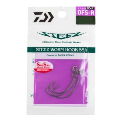Immagine di Daiwa Steez Worm Hook SS OFS Ring Amo per predatore #3/0 3 pezzi Ami drop shot