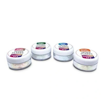 Immagine di SET SCAGLIE 4 pigmenti in polvere di varie colorazioni per effetti brillanti e unici, compatibili con resine epossidiche, candele, slime tanti altri materiali
