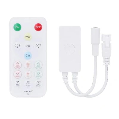 Immagine di GOMING DC 5V 24V SP647E Controller LED CCT SPI Supporta APP Mobile e Controllo Remoto 2.4G Per WS2811 IC Striscia