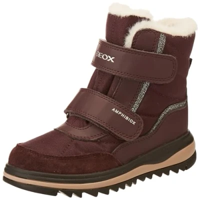 Immagine di Geox J Adelhide B AB Stivali da neve per bambini, Taglia: 34, Dark burgundy Tessuto / sintetico