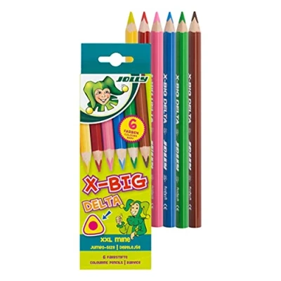 Immagine di JOLLY X BIG Pastelli colorati Delta, 6 matite colorate extra spesse, Estremamente infrangibili e durevoli, atossiche, pezzi in scatola di cartone