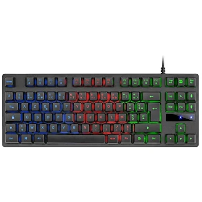 Immagine di Mars Gaming MK02 Black, tastiera da gioco USB 2.0 H Mech, TKL compatta, FRGB Rainbow, Antighosting, lingua francese