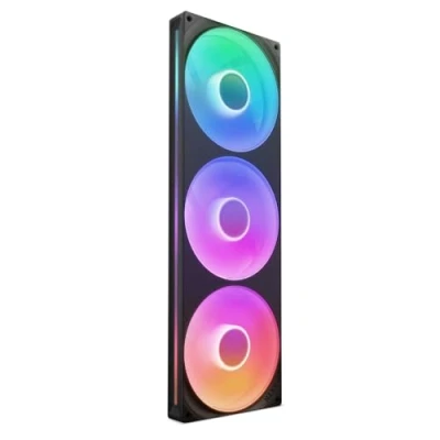 Immagine di NZXT F420 RGB Core Unità Ventola a Singolo Telaio da 420mm con 3 Ventole 140mm Controllo Velocità e Illuminazione Alta Pressione Statica Flusso d&#039;Aria Nero