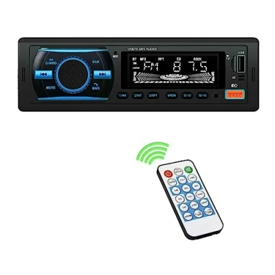Immagine di Autoradio Bluetooth Vivavoce, Radio 1 DIN, Display 7 Colori, Stereo 4x 50W, Lettore MP3, Telecomando, WMA FM, 2x Porte USB, Cavo ISO