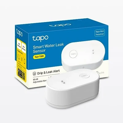 Immagine di Tapo Rilevatore intelligente di perdite d&#039;acqua, sensore notifiche app in tempo reale, allarme 90 dB, impermeabile IP67, batteria inclusa, installazione flessibile, hub