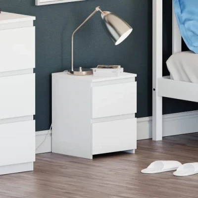 Immagine di Vida Designs Comodino a 2 cassetti Denver (bianco), H 40 x L 29,5 P cm