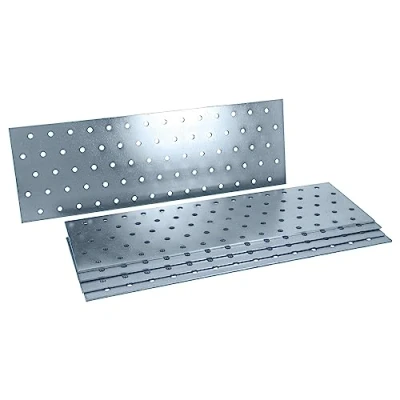 Immagine di HELPMATE 6 piastre forate 100 x 300 mm Connettore piatto zincato galvanicamente &amp; blu passivato in legno con eccellente protezione anticorrosione, stabile e durevole facile da