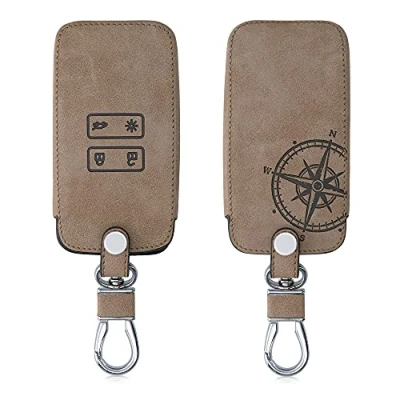 Immagine di kwmobile Copri Chiave Compatibile con Renault 4 tasti Smart Key (solo Keyless Go) Guscio Protettivo in Simil Pelle Scamosciata Protezione Coprichiave Telecomando Auto