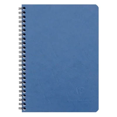 Immagine di Clairefontaine 785664C collezione Age Bag Taccuino con tasche blu A5 14,8x21 cm 120 pagine staccabili a righe + 3 Divisori organizza tutto Copertina in carta Lustrée grana grossa effetto cuoio