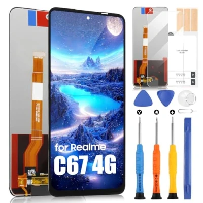 Immagine di ARSSLY LCD Schermo per Realme C67 4G​, Display 4G​RMX3890, Touch Screen Digitizer Ricambio Assembly + Riparazione Kit (Nero, 6.72&quot;)