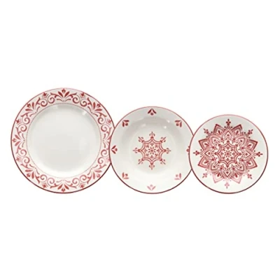Immagine di Tognana Evelin, Servizio Piatti per 6 persone, 18 Pezzi, Stoneware, Rosso