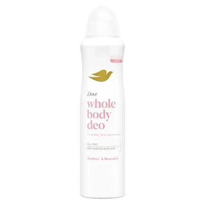 Immagine di Dove Whole Body Deodorante spray al lampone e alla rosa, con 0% sali di alluminio per ascelle, petto, gambe oltre 150 ml