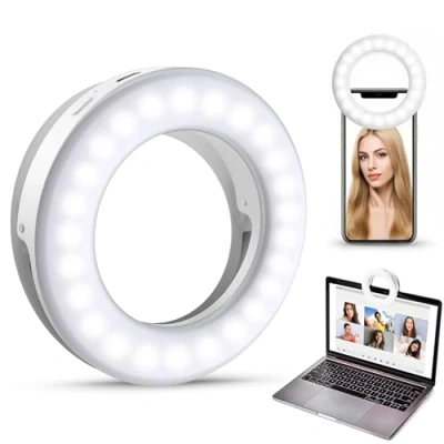 Immagine di Criacr Ring Light Led, Luce ad Anello 40 LED con 3 Modalità, Lampada Dimmerabile, Selfie USB Ricaricabile per Selfie, Smartphone,Youtube, Vine, Autoritratto