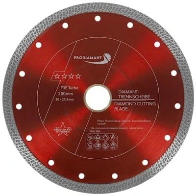 Immagine di PRODIAMANT disco da taglio diamantato per piastrelle 200 mm x 30 con anello 25,4 in gres fine macchine tavolo bagnate