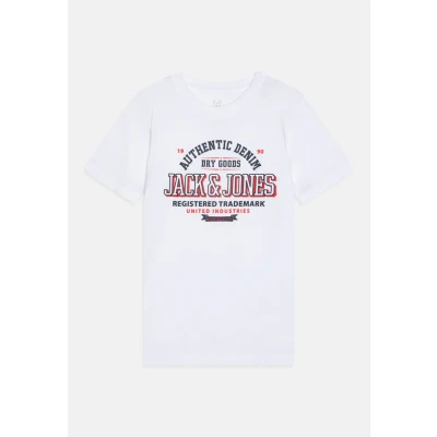 Immagine di Jack &amp; Jones Junior Jjelogo Oneck Tshirt con stampa per bambini, Taglia: 128, White