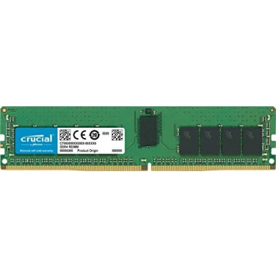 Immagine di Crucial CT16G4RFD8293 Memoria per Server da 16 GB, DDR4, 2933 MT/s, PC4 23400, CL21, Dual Rank x8, ECC, Registered, DIMM, 288 Pin