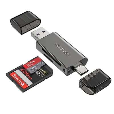 Immagine di Lettore di schede SD Mogood MEMORY STOMA Adattatore USB 3.0 al memoria Micro SCURI Reader con doppi connettori per fotocamera esterna