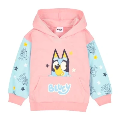 Immagine di Bluey Felpa con cappuccio da ragazza, in cotone, alla moda, per ragazze, rosa, 6 7 Years