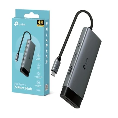Immagine di TP Link UH7020C Hub USB C 7 in 1, 1 HDMI 4K@60Hz, SD e MicroSD, PD 100W, Porta C,3 Porte 3.0, 2 A, 5 Gbps SuperSpeed, Win11/10/8.1/8/7, Mac OS, Linux iOS, Android, Chrome OS