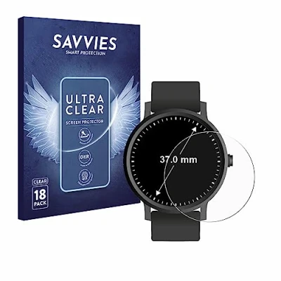 Immagine di savvies (18 Pezzi Pellicola Protettiva per Orologi (Circolare, ø: 37 mm) Protezione Schermo Trasparente