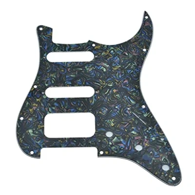 Immagine di Dopro Battipenna per chitarra Strat HSS a 11 fori Humbucking 2 viti American FD Stratocaster Abalone Pearl