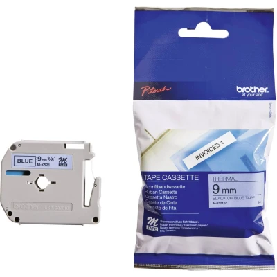 Immagine di Brother m K521 Cassetta nastro Colore Nastro: Blu carattere: Nero 9 mm 8