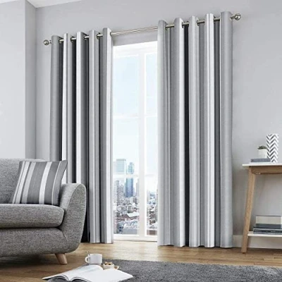 Immagine di Fusion Whitworth Copricuscino in 100% cotone, 43 x cm, colore: Grigio, Grey, 66&quot; Width 72&quot; Drop (168 183cm)
