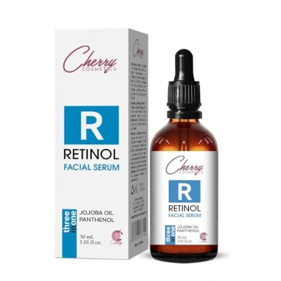 Immagine di siero di retinolo con vitamina A e anti rughe effetto immediato. invecchiamento per la pelle antietà.