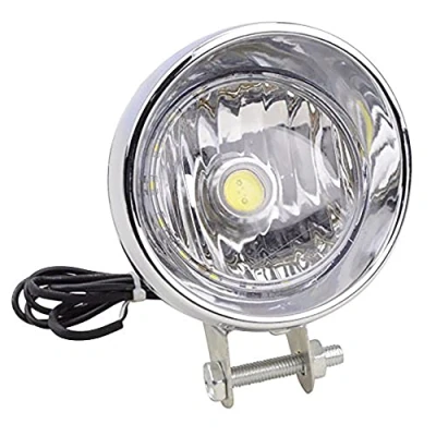 Immagine di GOOFIT Chrome Moto faro della lampada testa luce abbaglianti Con integrato Spia indicatore di direzione backup sostituzione per il motorino ATV Cruiser Chopper