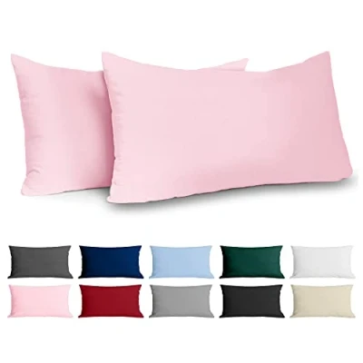 Immagine di Dreamzie Federe 40x80 Cotone Rinforzato (Set da 2) Rosa Trama Fitta a 57 Fili/cm² Cuscini cm Cuscino Certificate Oeko Tex