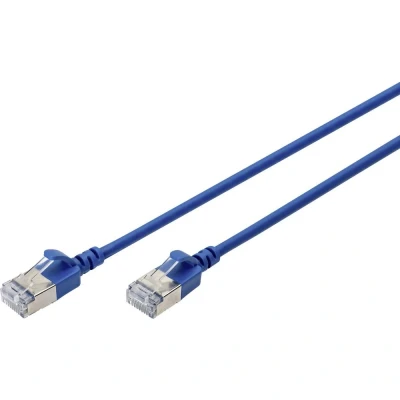 Immagine di Digitus CAT 6A classe Ea, F/FTP, Cavo patch a coppie intrecciate, Cu, LSZH, AWG 32/7, lunghezza: 3 m, blu (F/FTP, CAT6a, 3 m), di rete