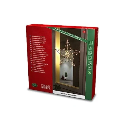 Immagine di Konstsmide 1802 993 Corona per porta illuminata Stella Ambra LED (monocolore) Argento ERP: G (A G)
