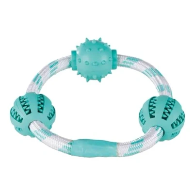 Immagine di Trixie Denta Fun Anello in corda con palline per cane, 20 cm, pezzo unico