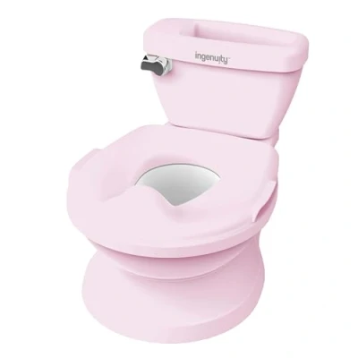 Immagine di Ingenuity: Summer by Ingenuity, vasino My Size Pro, Rosa, di preparazione al WC, suono realistico dello sciacquone, 18 mesi o fino a 22 kg