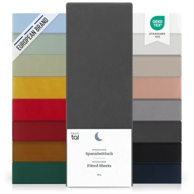 Immagine di Blumtal Lenzuolo con Angoli Una Piazza e Mezza 140x200 cm sotto in Microfibre Certificato Oekotex Lenzuola Colore Antracite