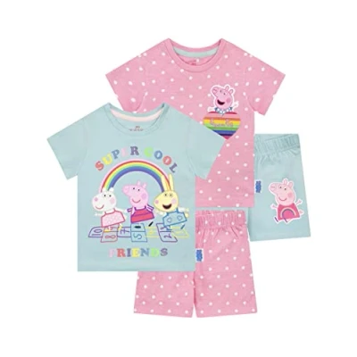 Immagine di Peppa Pig Pigiama Corto per Ragazze Due Pacchi Multicolore 7 8 Anni