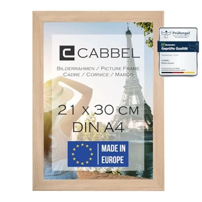 Immagine di CABBEL confezione singola (1 pz.) Cornice DIN A4 21x30 in legno MDF naturale con plexiglass infrangibile/moderno