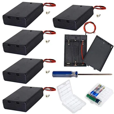 Immagine di GTIWUNG 6 pezzi 3 AA 4.5V Custodia per batterie in plastica con interruttore ON/OFF e alloggiamento dura, 2 batteria Storage Case