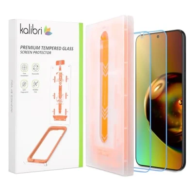 Immagine di kalibri Protezione Schermo Compatibile con Samsung Galaxy S24 Pellicola Protettiva Vetro Temperato Vetrino Salva Display Touch Applicatore