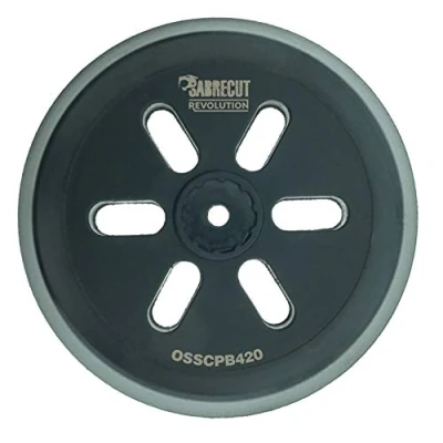 Immagine di 1 x SabreCut OSSCPB420 150 mm medio duro 6 fori levigatrice orbitale casuale Hook &amp; Loop platorello compatibile con BOSCH GEX AC, TURBO, PEX 420 Medium