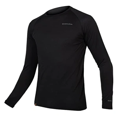Immagine di ENDURA BaaBaa Blend L/S Baselayer Maglia Intimo Maniche Lunghe Uomo, Nero L,