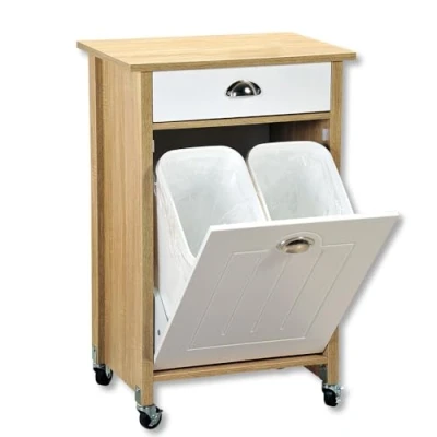 Immagine di Kesper Carrello da cucina con sistema di raccolta differenziata, materiale: fibra, dimensioni: 50 x 79 37 cm, colore: marrone, grigio 25528 13