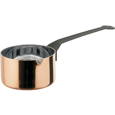 Immagine di Alessi Officina 90105/14 La Cintura di Orione Casseruola a Manico Lungo o Russa, Rame/Acciaio Inossidabile 18/10, Argento
