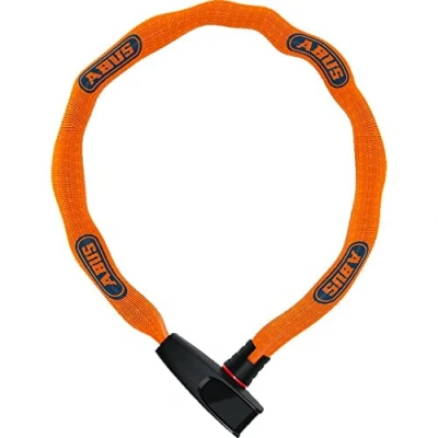 Immagine di ABUS Lucchetto a Catena 6806K per bicicletta leggero in acciaio temprato con tubo tessuto alla moda quadrata livello di sicurezza 6 85 cm Arancione
