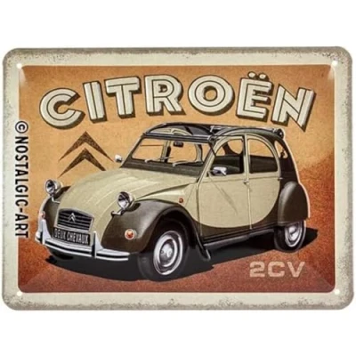 Immagine di Nostalgic Art Targhe Vintage Citroen 2CV Idea Regalo per Accessori Auto, in Metallo, Design Retro Decorazione, 15 x 20 cm