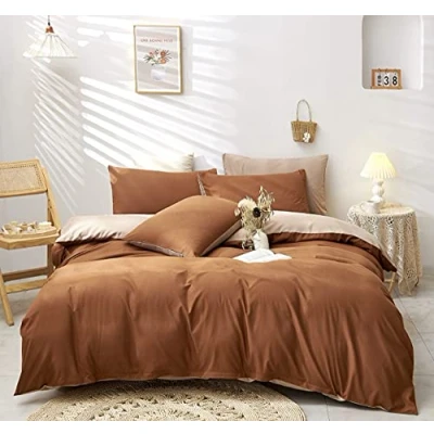 Immagine di Damier Set di biancheria da letto 200 x 220 cm, in microfibra super morbida, 3 pezzi, con chiusura lampo e 2 federe 80 cm